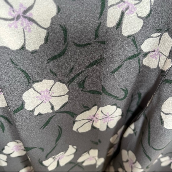 Grey Silk Tie Neck Equipment Blouse - Picture 5 of 5